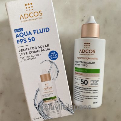Aqua Fluid Tonalizante FPS50 Adcos – resenha de protetor solar com cor