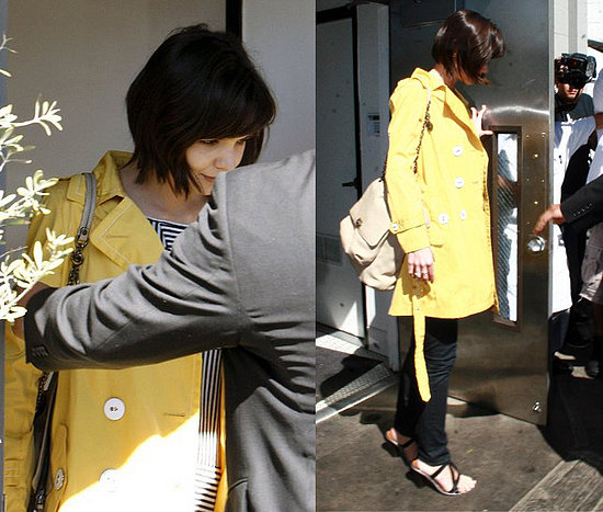 Katie Holmes Trench Coat Amarelo