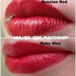 Comparação entre o Russian Red e o Ruby Woo – Mac