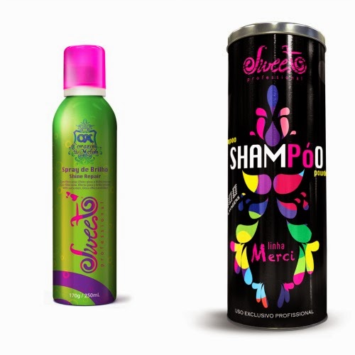 Shampoo em pó e Spray de Brilho da Sweet Hair