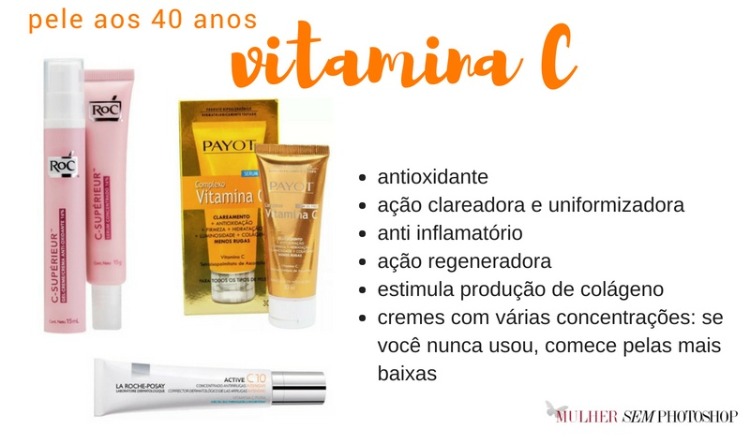 Pele bonita aos 40 anos - creme com vitamina C