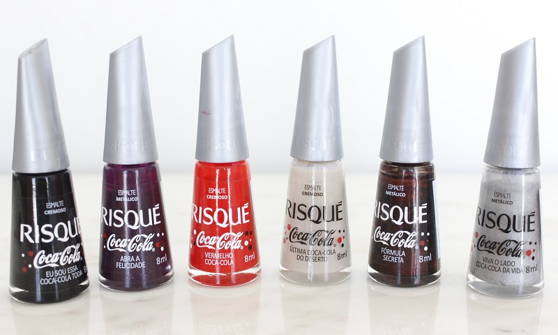 Risque Coca Cola swatches - coleção Abra a Felicidade