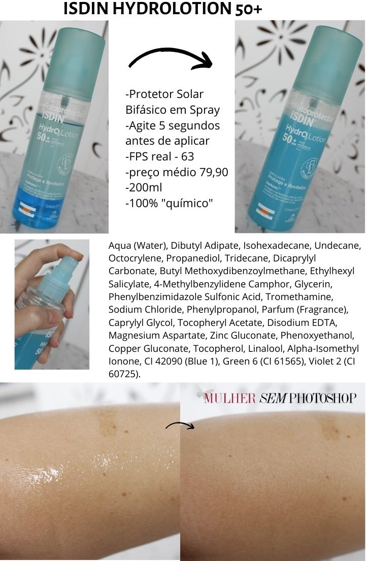 Hydrolotion FPS50 Isdin protetor solar spray resenha
