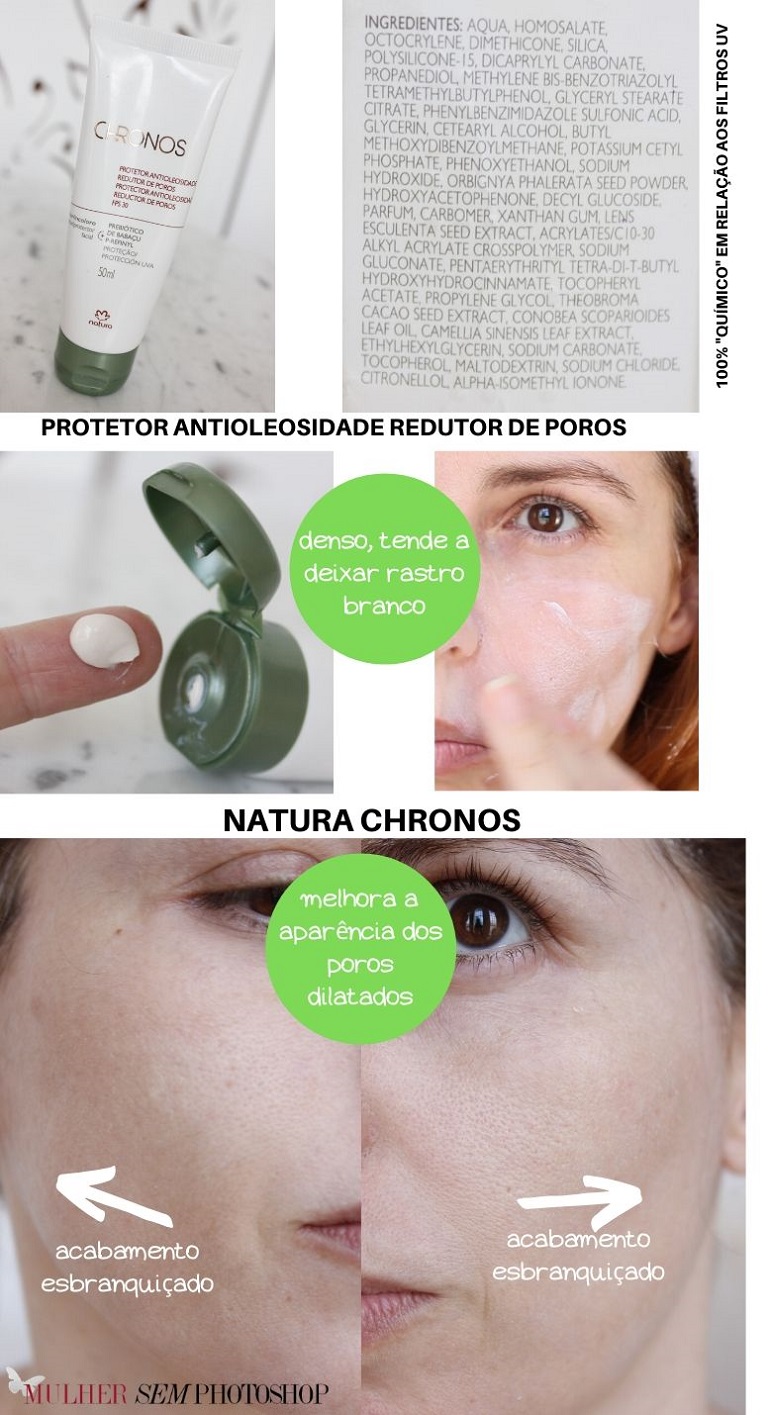 Protetor Antioleosidade Redutor de Poros Natura Chronos resenha