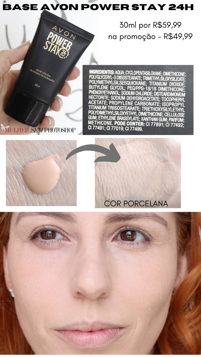Base Líquida Power Stay 24H Avon resenha Cor Porcelana