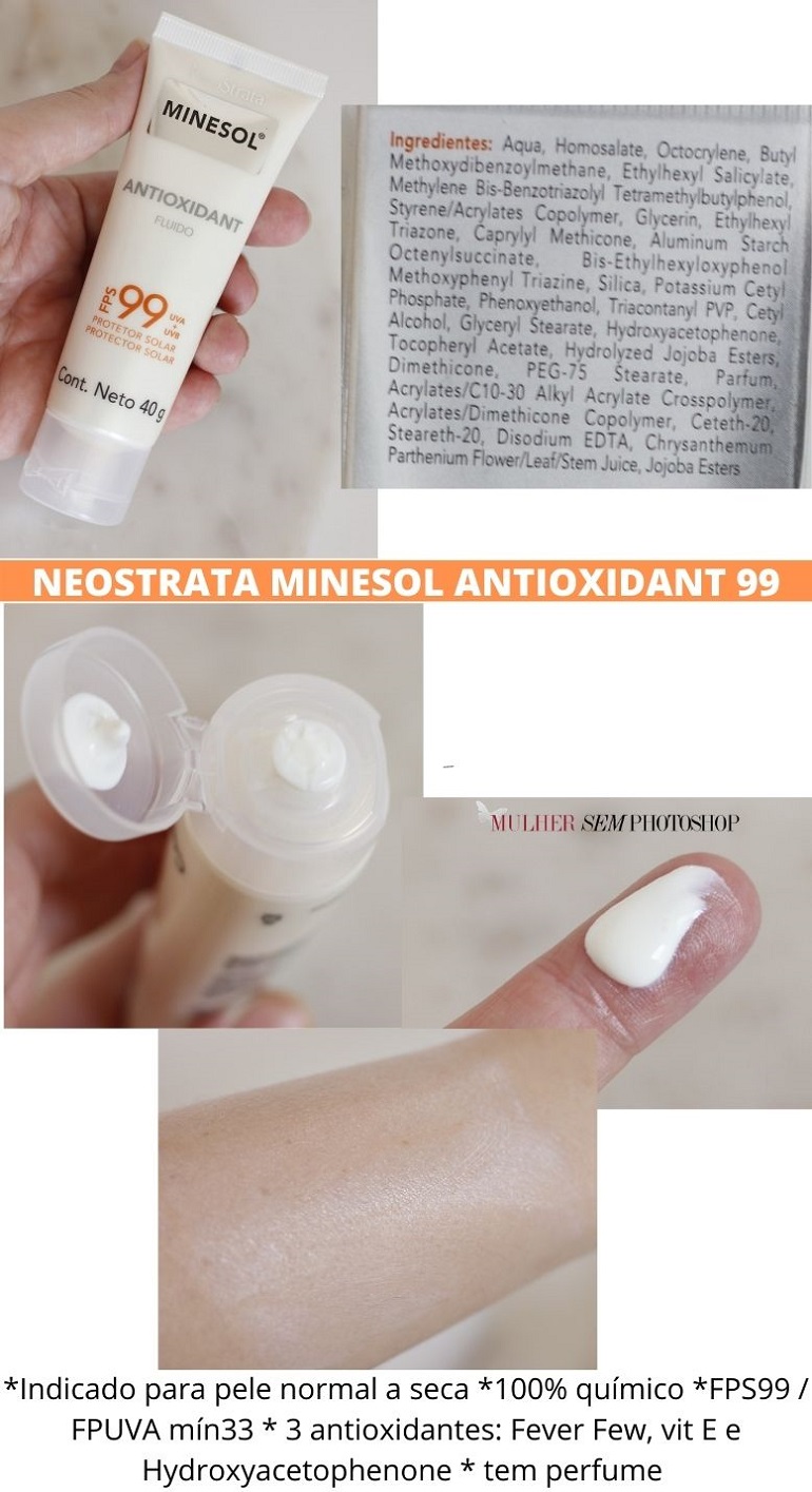 Neostrata Minesol Antioxidant FPS99 resenha protetor solar
