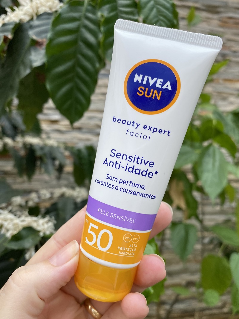 Nivea Sun Beauty Expert Sensitive Anti Idade FPS50 resenha